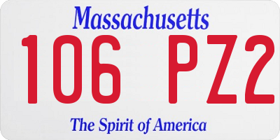 MA license plate 106PZ2