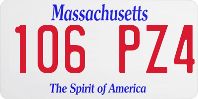 MA license plate 106PZ4