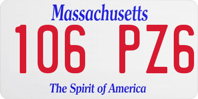 MA license plate 106PZ6