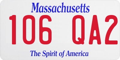 MA license plate 106QA2