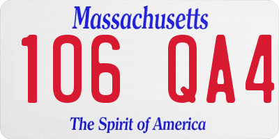 MA license plate 106QA4