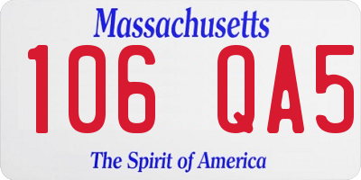 MA license plate 106QA5