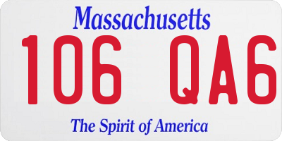 MA license plate 106QA6