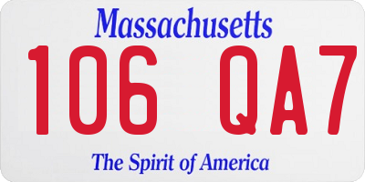 MA license plate 106QA7