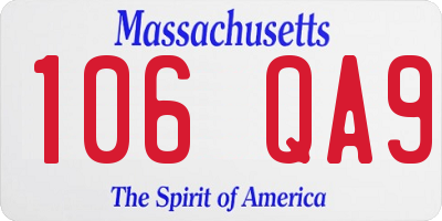 MA license plate 106QA9