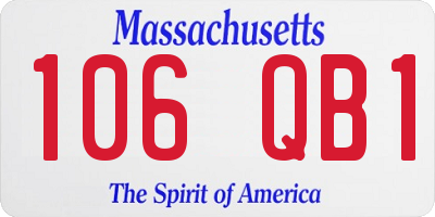 MA license plate 106QB1