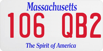 MA license plate 106QB2