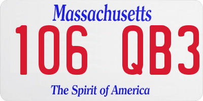 MA license plate 106QB3