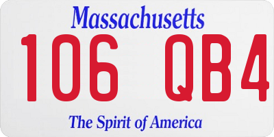 MA license plate 106QB4
