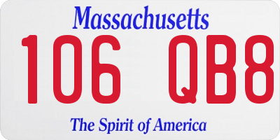 MA license plate 106QB8