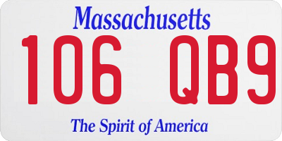 MA license plate 106QB9