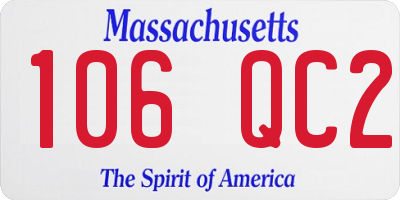 MA license plate 106QC2
