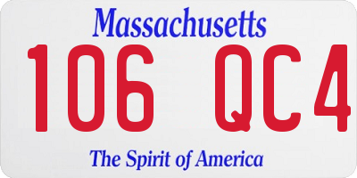 MA license plate 106QC4