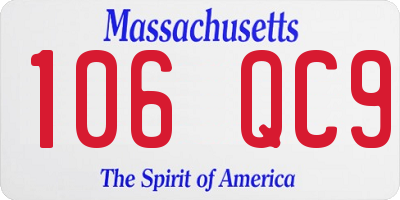 MA license plate 106QC9