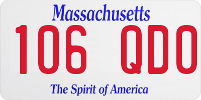 MA license plate 106QD0