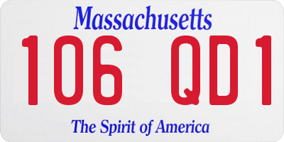 MA license plate 106QD1