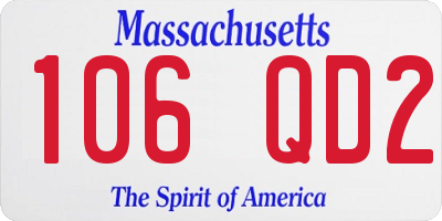 MA license plate 106QD2