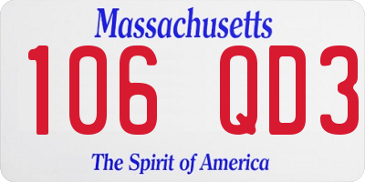 MA license plate 106QD3