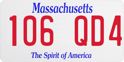 MA license plate 106QD4