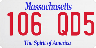 MA license plate 106QD5