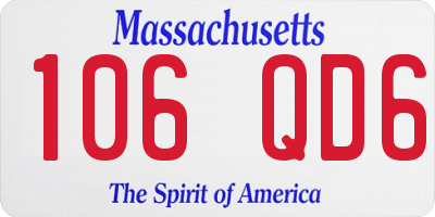 MA license plate 106QD6