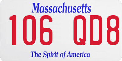 MA license plate 106QD8