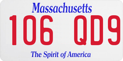 MA license plate 106QD9