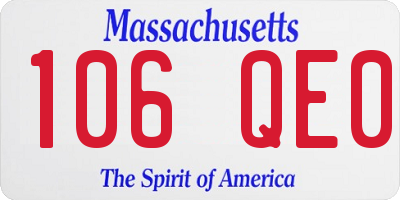 MA license plate 106QE0