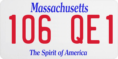 MA license plate 106QE1