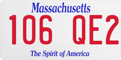 MA license plate 106QE2