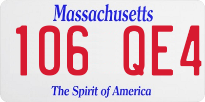 MA license plate 106QE4