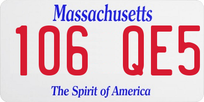 MA license plate 106QE5