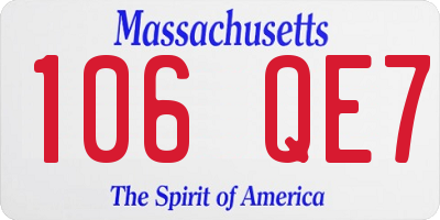 MA license plate 106QE7