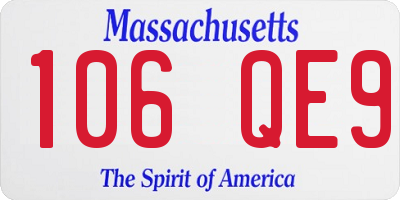 MA license plate 106QE9