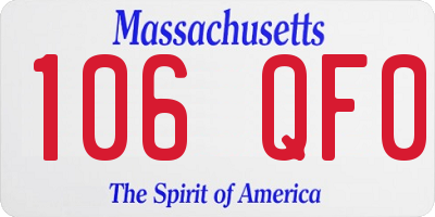 MA license plate 106QF0