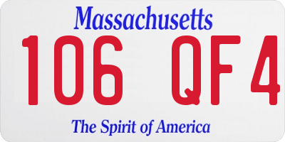 MA license plate 106QF4