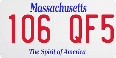 MA license plate 106QF5