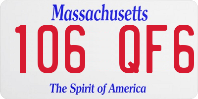 MA license plate 106QF6
