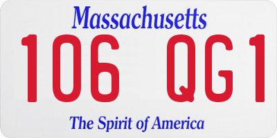 MA license plate 106QG1