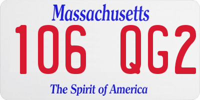 MA license plate 106QG2