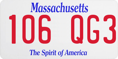 MA license plate 106QG3
