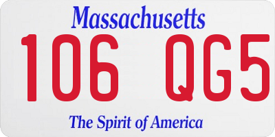 MA license plate 106QG5