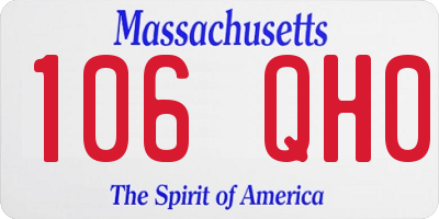 MA license plate 106QH0