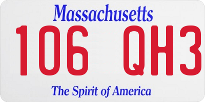 MA license plate 106QH3