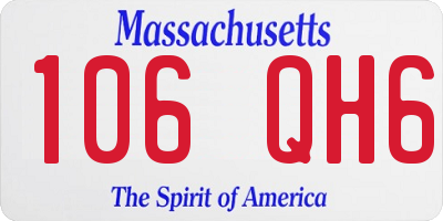 MA license plate 106QH6