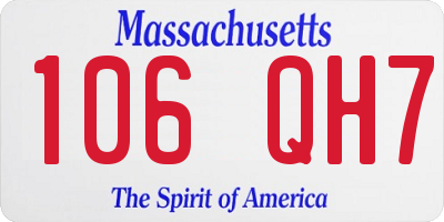 MA license plate 106QH7