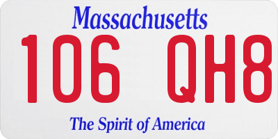 MA license plate 106QH8