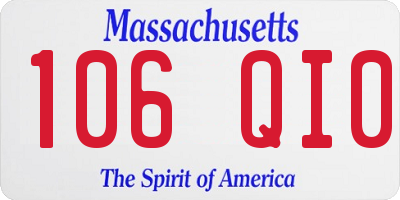 MA license plate 106QI0