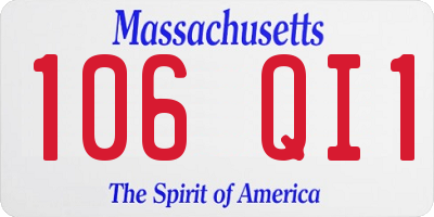 MA license plate 106QI1