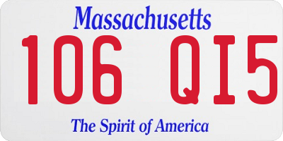 MA license plate 106QI5
